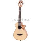 High quality ukulele,solid spruce top with cut design and fishman EQ,factory OEM
