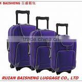 BS6833 2015 new design shangdong silk polyester trolley bag suitcase outside trolley case travel bags