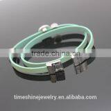 Hot Sale Pu Leather Natural White Stone Crystal Leather Magnetic Clasp thumbnail-2