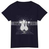 OEM Wholesale Glitter Rhinestone Cats Motif Shiny Bling Women Tshirt thumbnail-3