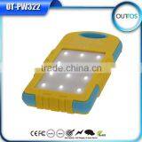 5000mah Waterproof Solar Mobile Phone Charger With Camping Lamp