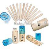 12color Crayons Into Carton Tube Closed With Transparent Blue Sharpener Cup Quality Choice thumbnail-1