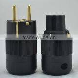 Hi-End 24K Gold Plated SCHUKO Power Plug+IEC Plug