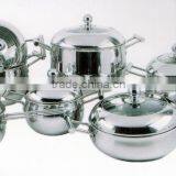 12pcs Set of Stainless Steel Belly Cooking Pot Sonex Cookware thumbnail-1
