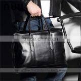 Mens Brown Genuine Cowhide Leather Briefcase Messenger Bag