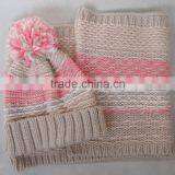 High Quality Stitch Cuffed Knit Hat & Loop Set