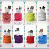 3.0 10ft Textile Cotton Braided Micro USB Cord Cable Tilt Switch