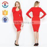 Latest Popular Chinese Long Sleeve One-piece Red Dress thumbnail-1