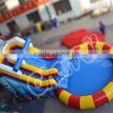 2016 popular inflatable swimming pool rental trampoline with slide