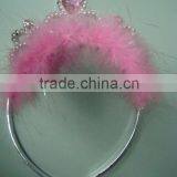 Pink feather princess crown for kids