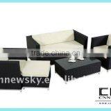 Outdoor furniture rattan sofa set with footrest