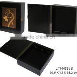 Black Wooden Wine Packing Box Wholesale Wine Gift Set thumbnail-1