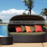 Hot Sale Rattan Wicker Sun Lounger Synthetic Rattan Sunbed Furniture thumbnail-1
