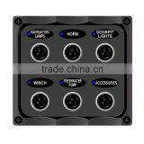Marine Electric LED Toggle Switch Panel 6 Gang thumbnail-1