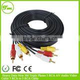 Heavy Duty New 3M Triple Phono 3 RCA AV Audio Video Cable 3 RCA to 3 RCA Cable thumbnail-1