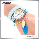 New Design 2016 Leaf With Feather Quartz Watch thumbnail-1