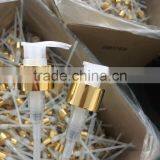 24mm 28mm Wholesale Shiny Gold Aluminum Lotion Pump Cap for Shampoo Bottle thumbnail-2
