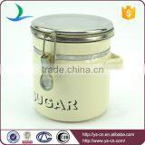 Modern Ceramic Sugar Canister Jars With Steel Lid thumbnail-2