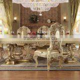 European Style Walnut Color Solid Wood Dining Room Table With Chairs And Display Cabinet, Royal Dining Room Furniture(MOQ=1 SET) thumbnail-5