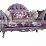 Elegant Purple ButtonTufted Couch Sofa, Hand Engraved Wooden Sofa Living Room Furniture, Retro Style Chesterfield Sofa Set thumbnail-1