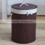Store More Collapsible Bamboo Round Laundry Hamper thumbnail-1