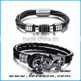 2017 Fashion Custom Logo Genuine Leather Bracelet Custom thumbnail-3