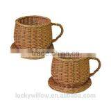 Vintage Wicker Cup, Wicker Tea Cup thumbnail-1