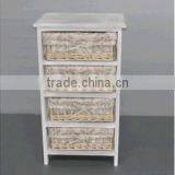 Wooden Cabinet With Wicker Baskets thumbnail-4