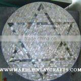 Semi Precious Round Marble Mother Of Pearl Table Top thumbnail-1