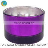 Multi Candle Holders Flared Tealight Glass Cup Purple Glass