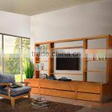 Display Cabinet ENTERTAINMENT MINIMALIST Natural Teak Wood Furniture thumbnail-1