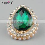 Keering-style Hotsale Nigerial Green Rhinestone Pearl Diamond Button Pins WBK-1465 thumbnail-4