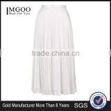 Hot Sale Iridescent Pleated Skirts High Waist Zip Up Plain White Beach Style Long Skirts thumbnail-1