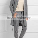 Light Grey Slips On Wool and Cashmere Blend Cardigan With Thin Waist Rope thumbnail-4