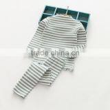 Wholesale Simple Stripe Cotton Soft Two Pieces Set Girl Pajamas thumbnail-4