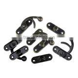 Antique Bronze 4 Holes Metal Hook Box Latches Clasp For Box Lock Purse Lock thumbnail-2