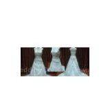 Handmade Fashion A Line Silhouette Organza Wedding Dress With Long Trains thumbnail-1