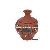 Terracotta Vase Hand Made Warli Painted Decorative Art thumbnail-1