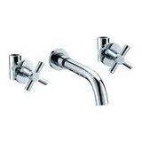Ceramic Cartridge Wall Mount Bathroom Sink Faucet With Two Handles , Basin Faucet thumbnail-1