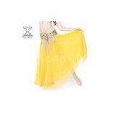 Chiffon Belly Dance Skirt / Wear , One Piece Dance Competition Dress Yellow Color thumbnail-1