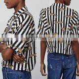 2016 Fashion Chic Striped Dolman Top Women Clothing thumbnail-1