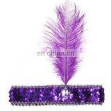 Feather Headband Flapper Sequin Costume Hair Band Headpiece Fancy Dancing Party