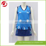 2015 colorful top custom made netball jersey ladies netball skirts
