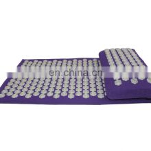 High quality ABS plastic button fused on cotton fabric pain relief acupressure massage mat and pillow set