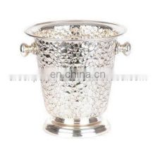 silver antique round wine bucket