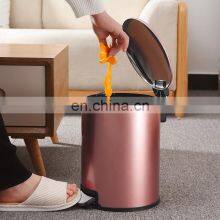 Круглая нержавеющая стальная мусорка 2021 года с мягким закрытием и педалью, объемом 5 л, 12 л, 30 л для кухни и гостиной thumbnail-2