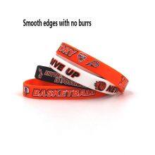 Wholesale in Stock NEVER GIVE up Inspirational Words Silicone Wristband Basketball Fans VICTORY Soft Print Bracelet thumbnail-4