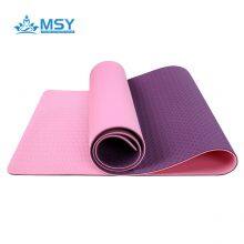 Eco-Friendly Double Layers TPE Yoga Mat With Dual Color Pattern, Soft & Elastic, Suitable for Home Gym & Studio Use