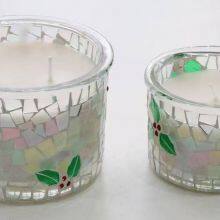 Mosaic Vase Glass Vessel Jar Glass Candle Holder Glass Jar