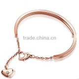 China factory supply high quality Personalized heart Half Cuff Bracelet high quality rose gold bracelet